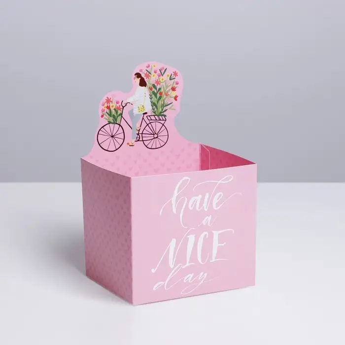Коробки для мини букетов HAVE A NICE DAY, 12×20×10 см