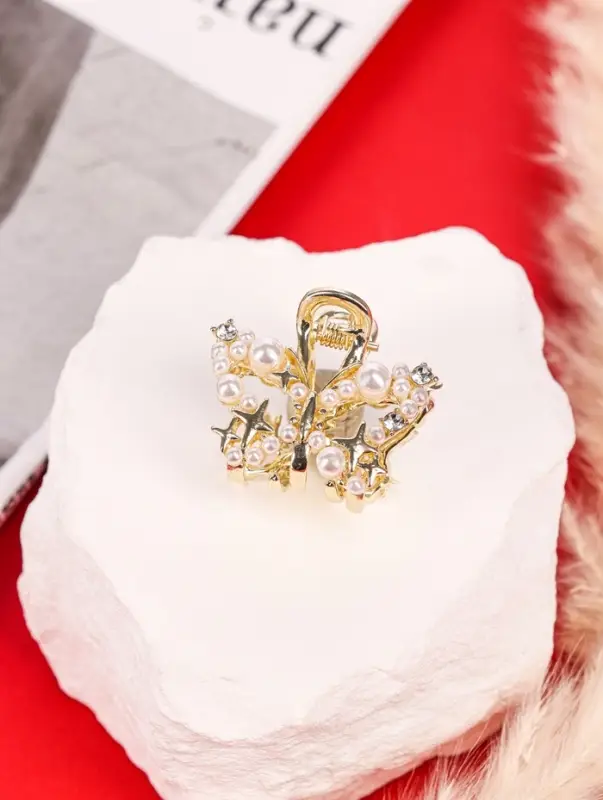 Крабик для волос &laquo;Саманта галант&raquo;, бабочка, 3 см, золотистый