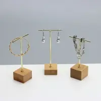 Подставка под серьги QF, Т-образная, набор 3 шт., 16, 13.5, 11.5 см, цвет золото