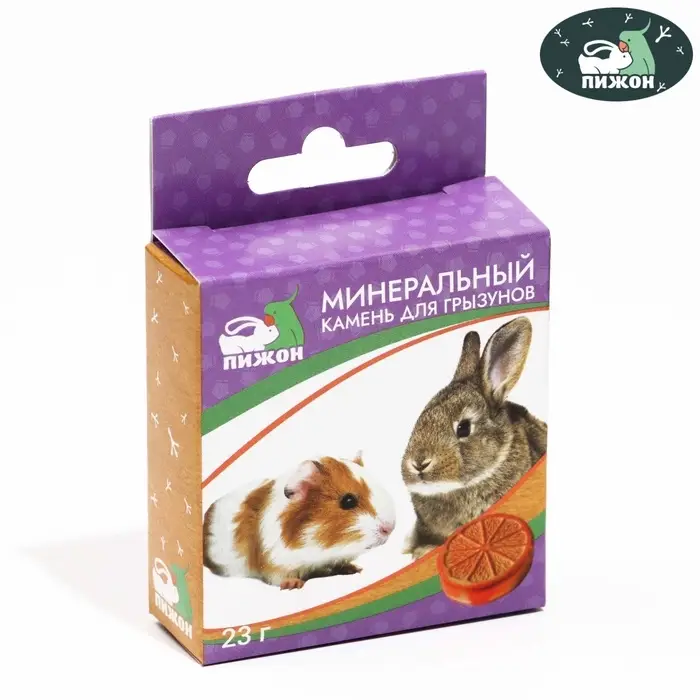 Минеральный камень Минеральный камень "Пижон" для грызунов, апельсин, 23 г