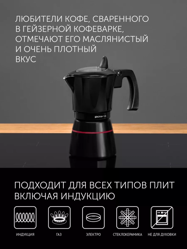 Гейзерная кофеварка PRO collection 6C 300мл индукция Гейзерная кофеварка PRO collection 6C 300мл индукция