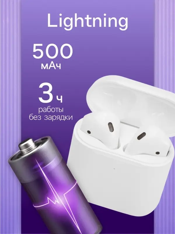 Наушники беспроводные Windigo W22, TWS, вкладыши, Bluetooth 5.0, 40/500 мАч, сенсор, белые глянцевые