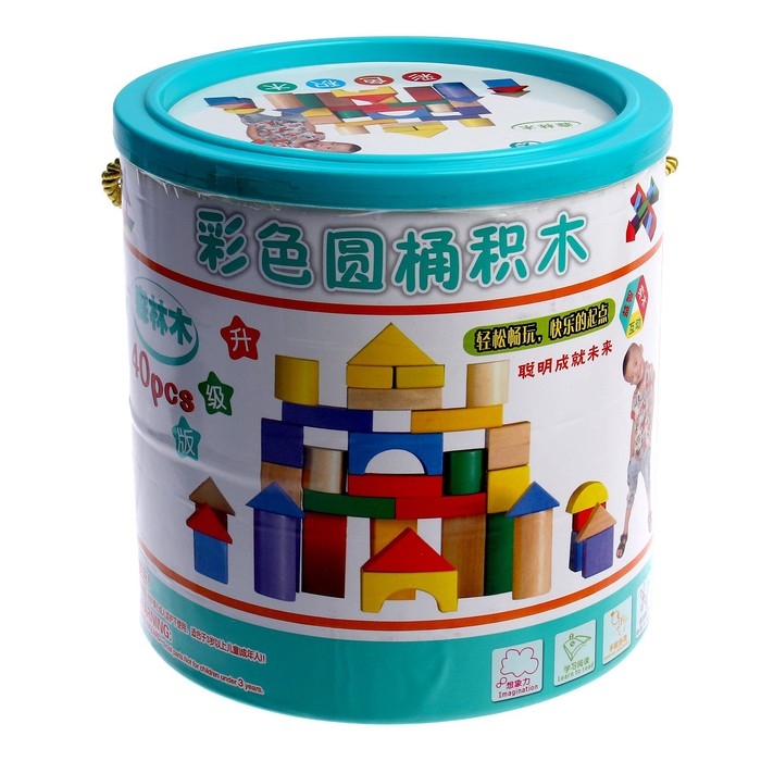 Деревянный конструктор в банке, 40 деталей, 20 × 18 × 18 см Деревянный конструктор в банке, 40 деталей, 20 × 18 × 18 см