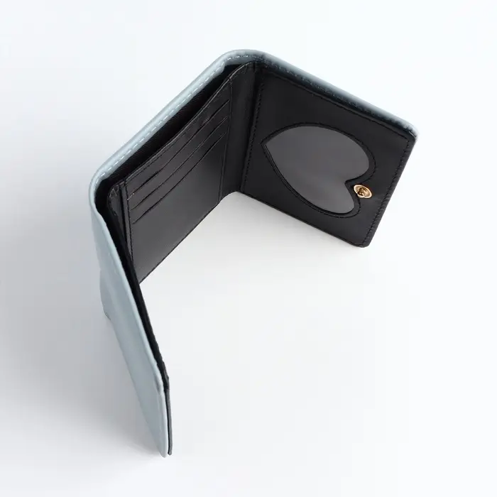 Кошелёк &laquo;Цветочек&raquo;, маленький, для девочки, на кнопке, голубой