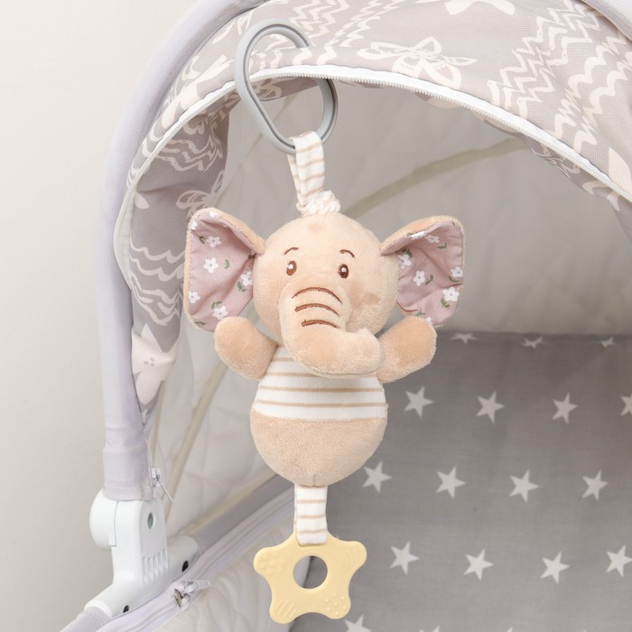 Подвеска мягкая с вибрацией «Слоник Няша», прорезыватель, на кроватку, коляску, Крошка Я Подвеска мягкая с вибрацией «Слоник Няша», прорезыватель, на кроватку, коляску, Крошка Я