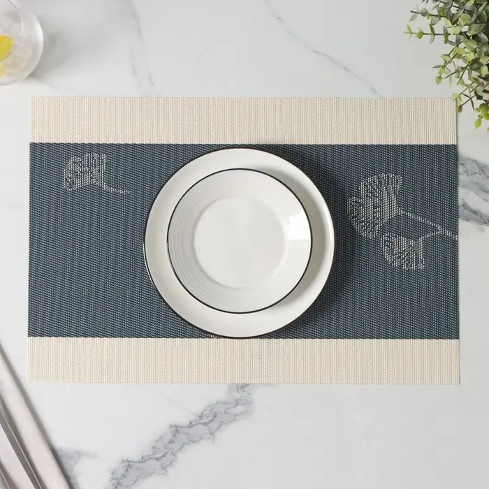 Салфетки сервировочные на стол Доляна &laquo;Лилли&raquo;, 4 шт., 45&times;30 см, синие