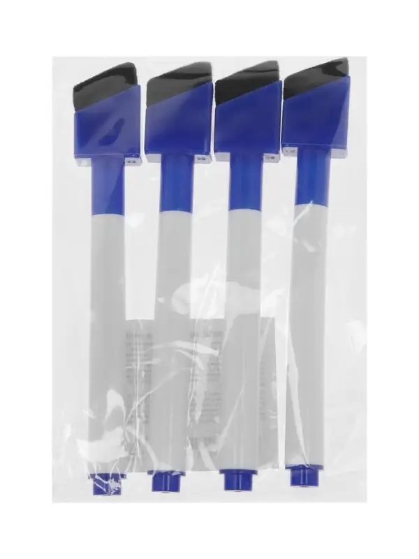 Маркеры на водной основе со стиралкой и магнитом, набор &mdash; 4 шт., синие