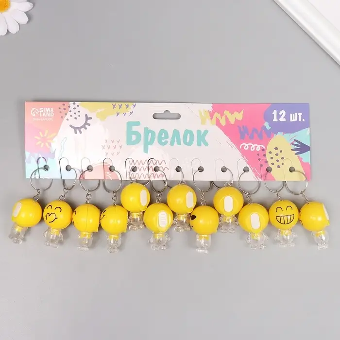 Фонарик свет на кольце  Фонарик свет на кольце "Смайлик-малыш с ножками" мигает МИКС 4х2,5х2,7 см