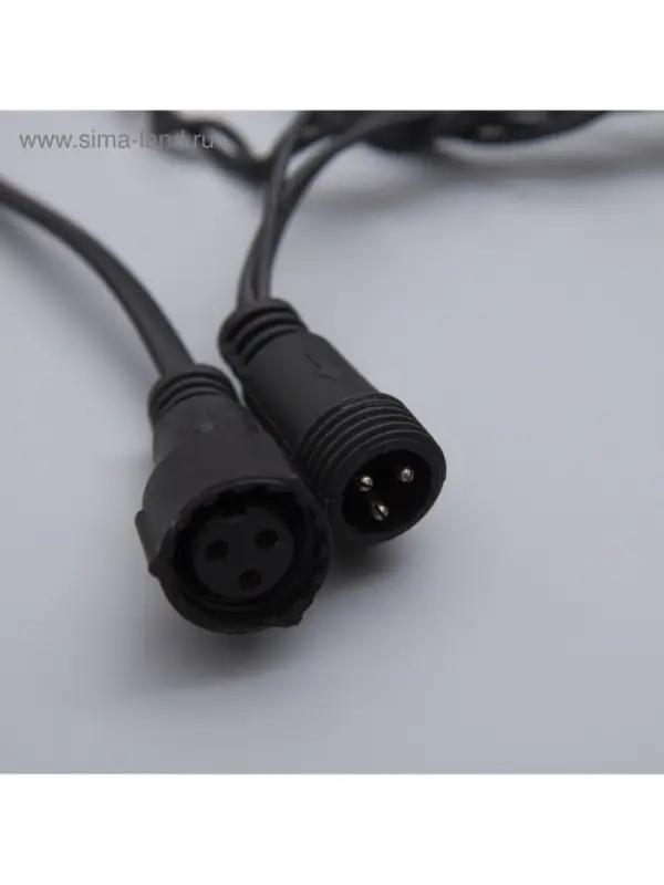 Гирлянда &laquo;Сеть&raquo; 2&times;1.5 м, IP44, УМС, тёмная нить, 192 LED, свечение тёплое белое, 220 В