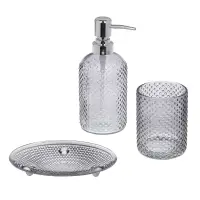 Диспенсер для жидкого мыла тм VETTA Асти, 350мл, стекло + АБС, 7,5x7,5x18,5см