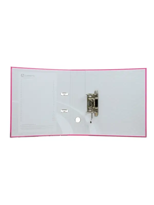 Папка-регистратор А4, 75 мм, ПВХ, тиснение &laquo;лен&raquo;, металлическая окантовка, карман на корешок, собранная, собранная, темно-розовая