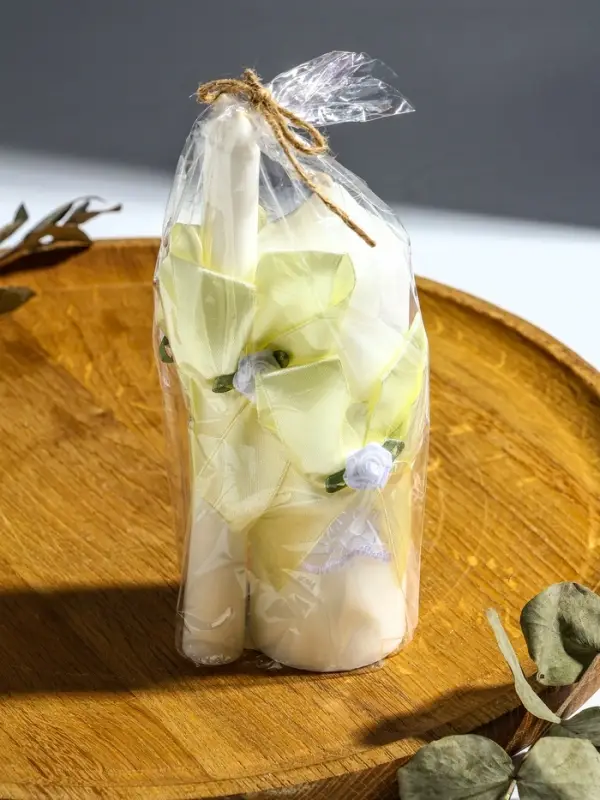 Свечи свадебные  Свечи свадебные "Пышный" набор 3 шт (16 см + 2 шт по 18 см), шампань