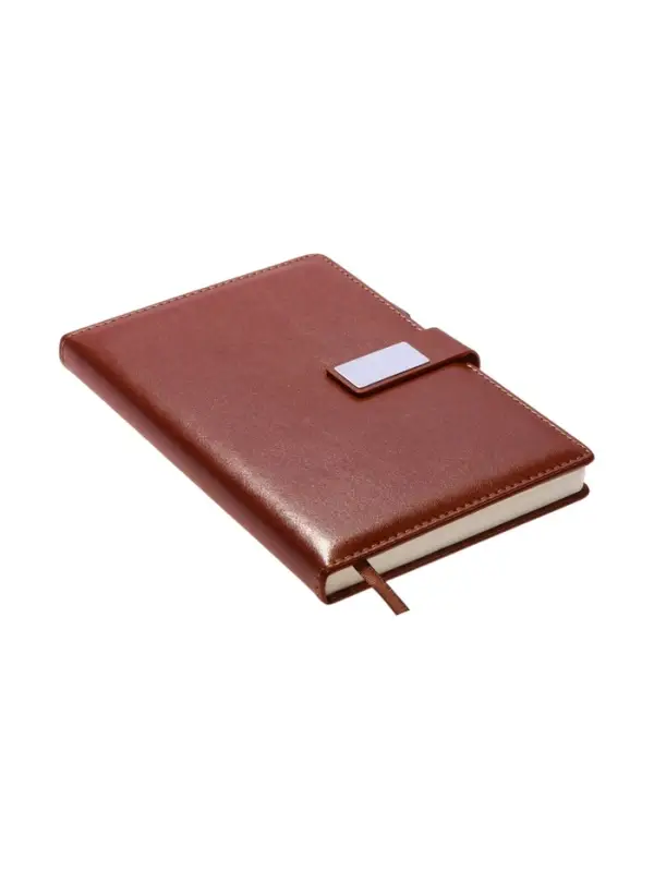 Ежедневник недатированный формат А5, с хлястиком, 112л, линия, держатель, пвх, Коричневый Ежедневник недатированный формат А5, с хлястиком, 112л, линия, держатель, пвх, Коричневый