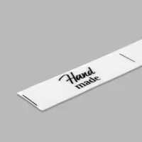 Нашивки на ленте Hand made, 5&times;1.5 см, белые, чёрные