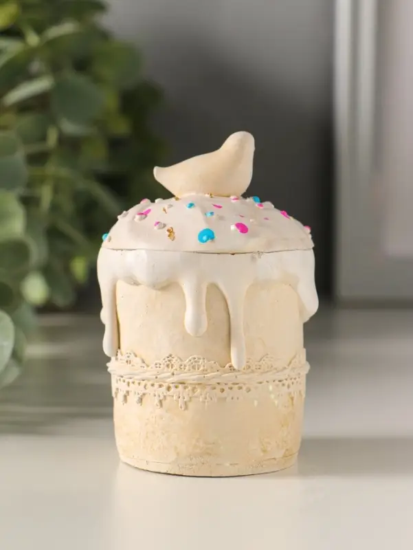 Шкатулка "Кулич пасхальный" 7х5 см, цветной