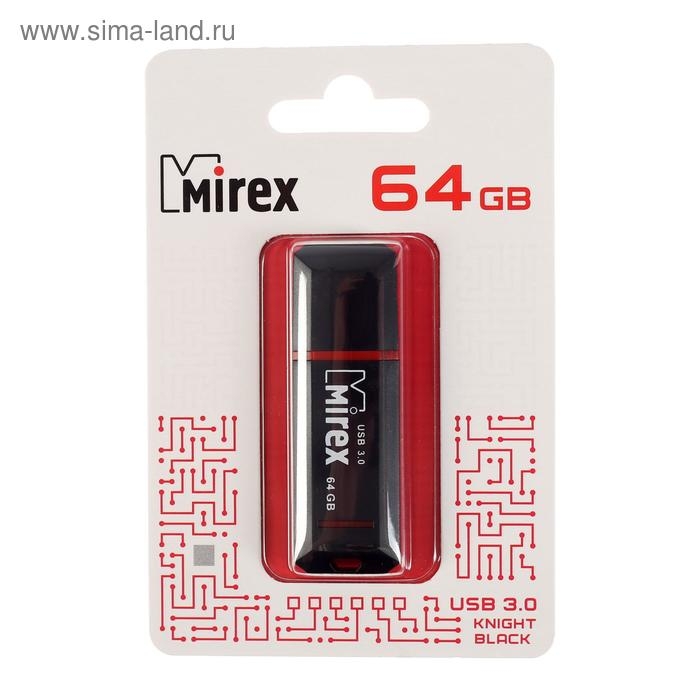 Флешка Mirex KNIGHT BLACK, 64 Гб, USB3.0, чт до 140 Мб/с, зап до 40 Мб/с, черная Флешка Mirex KNIGHT BLACK, 64 Гб, USB3.0, чт до 140 Мб/с, зап до 40 Мб/с, черная