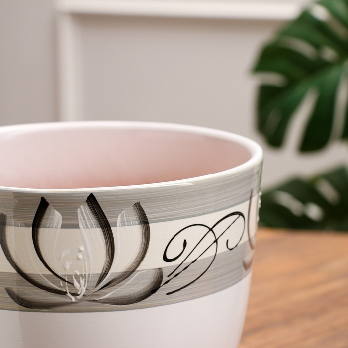 Набор горшков цветочных 4 шт. Лотос белый 0,4 / 1 / 2,5 / 5 л Набор горшков цветочных 4 шт. Лотос белый 0,4 / 1 / 2,5 / 5 л