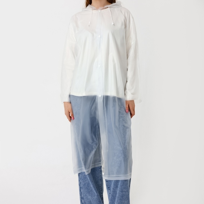 Дождевик взрослый плащ «терПИТЕРпи», размер 42-48, цвет белый Дождевик взрослый плащ «терПИТЕРпи», размер 42-48, цвет белый