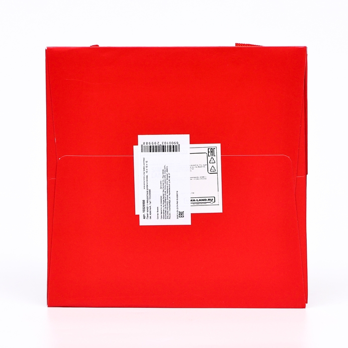 Пакет крафт с квадратным дном и окном, 15 х 15 х 15 см, красный, 1шт Пакет крафт с квадратным дном и окном, 15 х 15 х 15 см, красный, 1шт