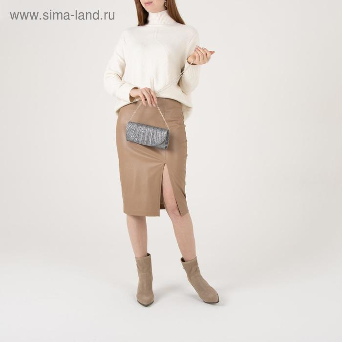 Сумка женская, отдел на клапане, длинная цепь, цвет серебристый Сумка женская, отдел на клапане, длинная цепь, цвет серебристый