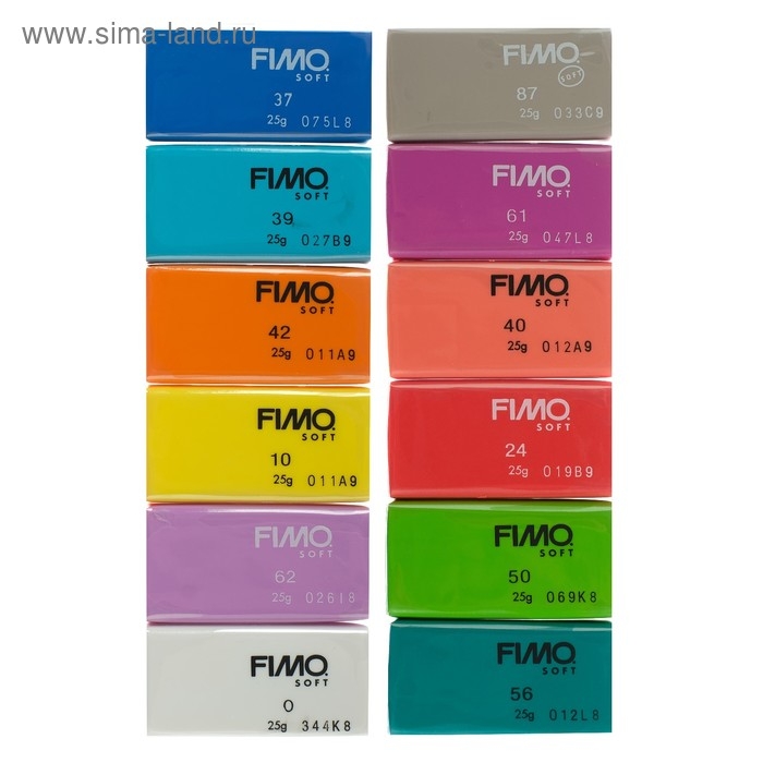Набор пластика - полимерная глина, Soft "Бриллиантовые цвета", 12 цветов по 25 г