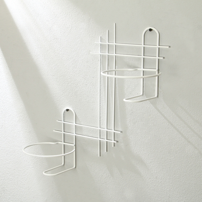 Подвес для кашпо, настенный, d = 16 см, белый, &laquo;Прямая-2&raquo;