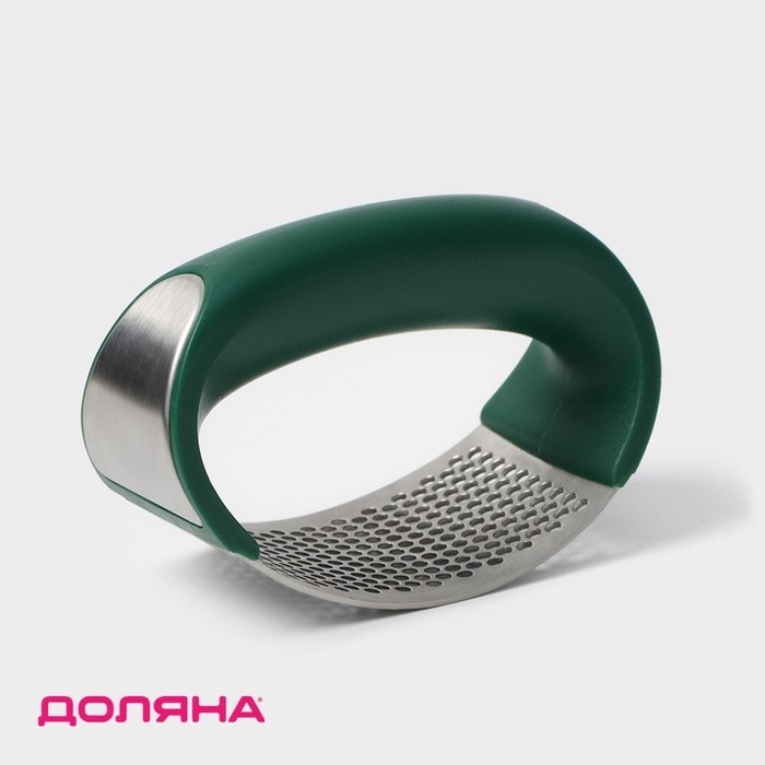 Пресс для чеснока Доляна «Эсмиральда», нержавеющая сталь, цвет зелёный Пресс для чеснока Доляна «Эсмиральда», нержавеющая сталь, цвет зелёный