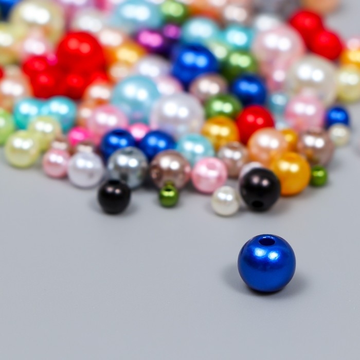 Бусины для творчества пластик Бусины для творчества пластик "Круглые. Ассорти" d=3-8 мм, набор 10 гр