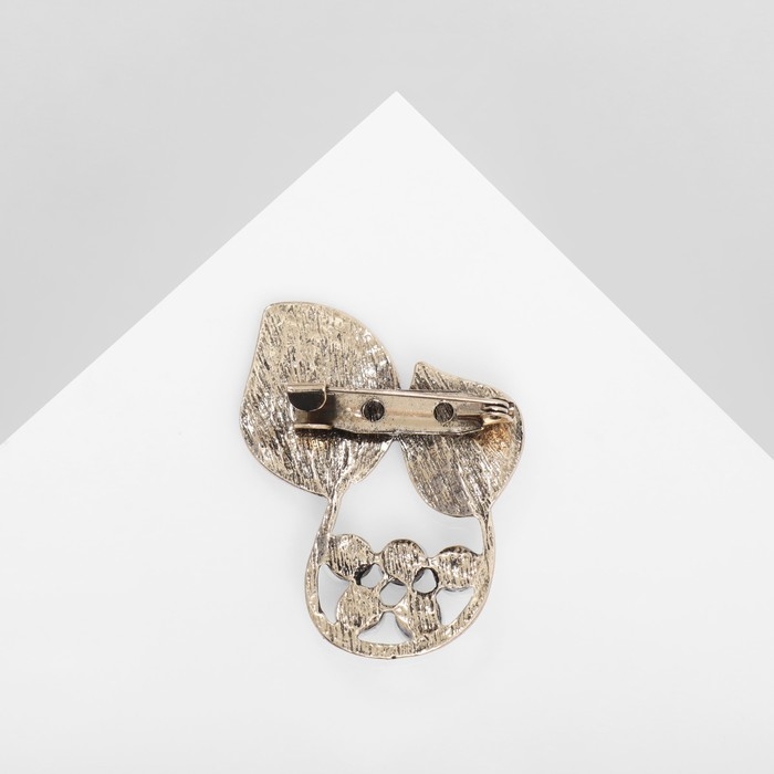 Брошь «Жемчужная лунка», цвет белый в чернёном золоте Брошь «Жемчужная лунка», цвет белый в чернёном золоте