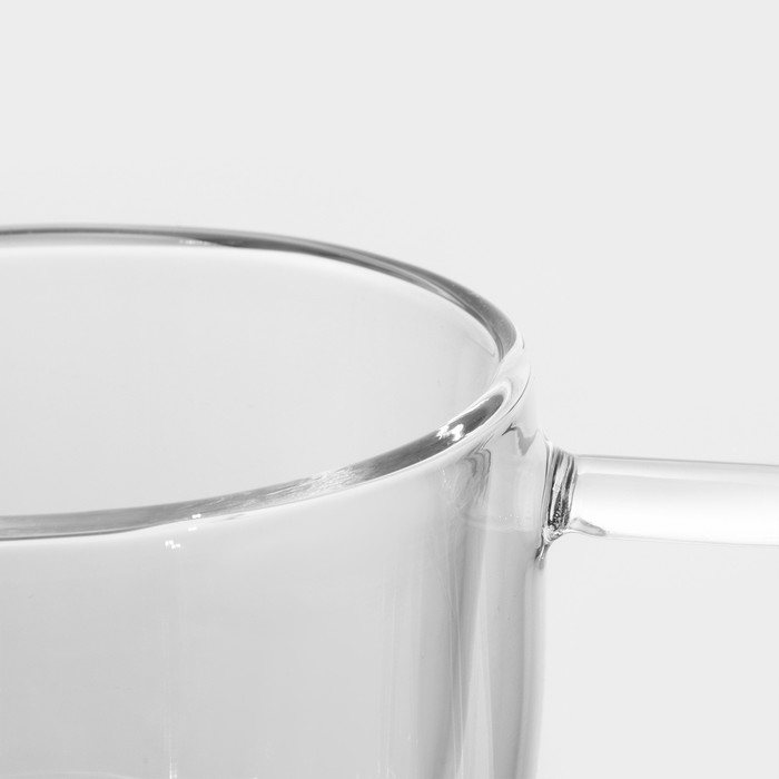 Кружка стеклянная с двойными стенками Magistro «Дуо», 280 мл, 13,5×9,5×8 см Кружка стеклянная с двойными стенками Magistro «Дуо», 280 мл, 13,5×9,5×8 см