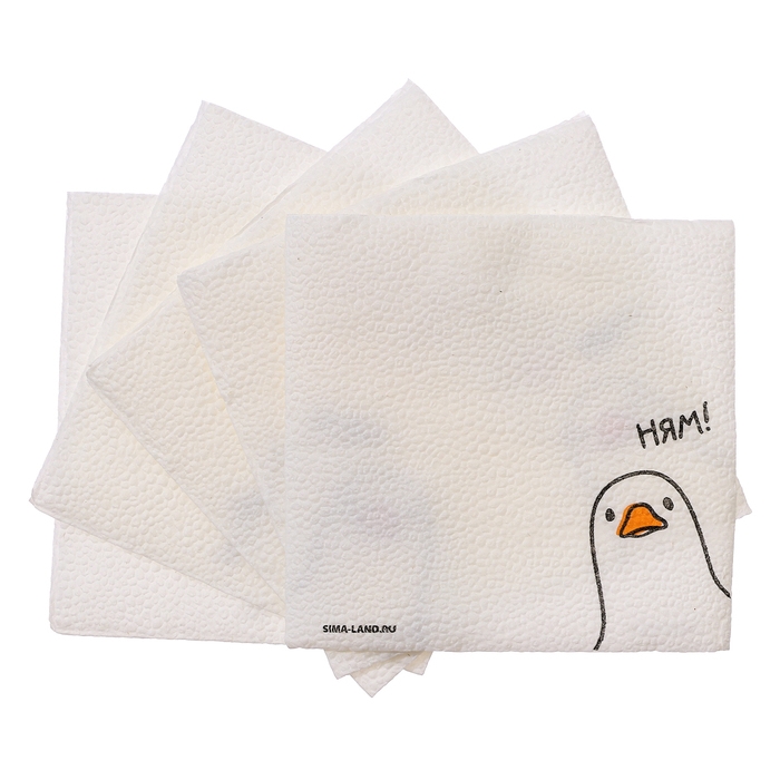 Салфетки бумажные однослойные "Гусь"ням 24х24 см, набор 20 шт.