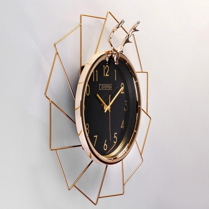 Часы настенные, серия: Интерьер,  Часы настенные, серия: Интерьер, "Олень", плавный ход, 51 х 51 см, d-26 см