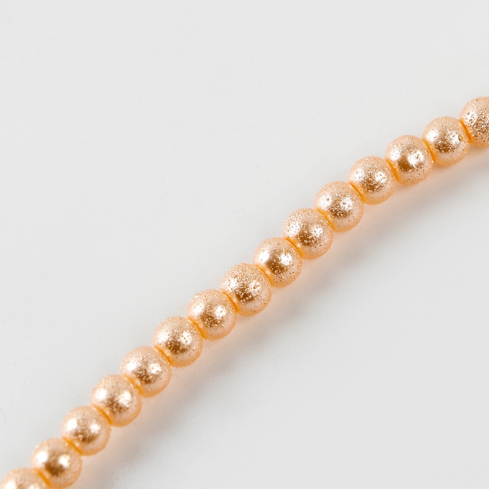 Бусины из стекла, набор 140 шт., размер 1 шт. — 6 мм, цвет бежевый