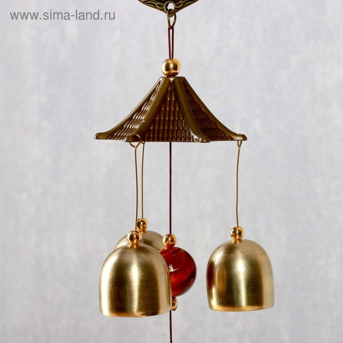 Музыка ветра металл Музыка ветра металл "Ганеша на медальоне" 3 колокольчика 43 см