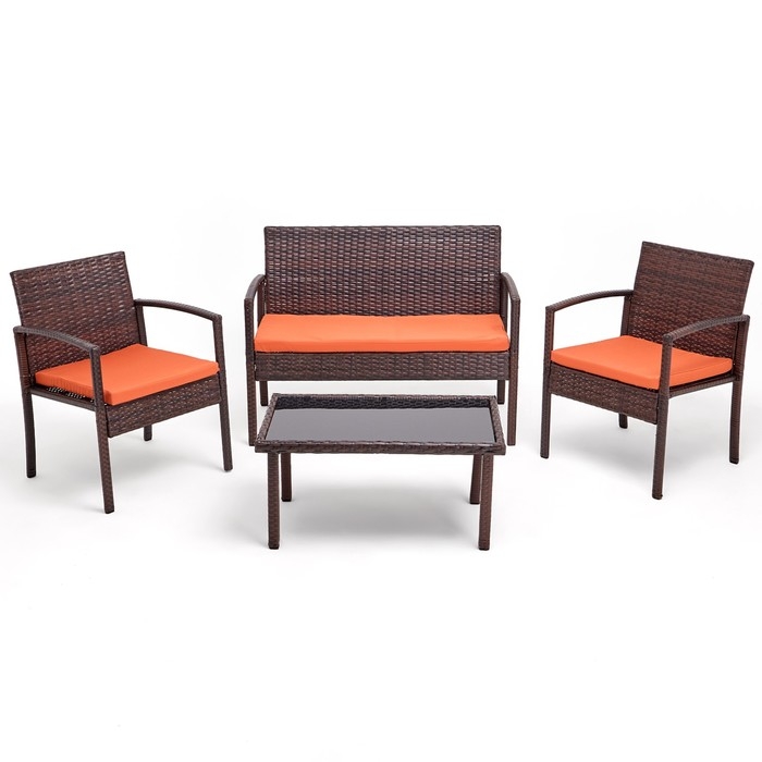 Набор садовой мебели: Стол 80 х 50 х 38 см, диван 106 x 58 x 84 см, 2 кресла 59 x 58 x 84 см Набор садовой мебели: Стол 80 х 50 х 38 см, диван 106 x 58 x 84 см, 2 кресла 59 x 58 x 84 см