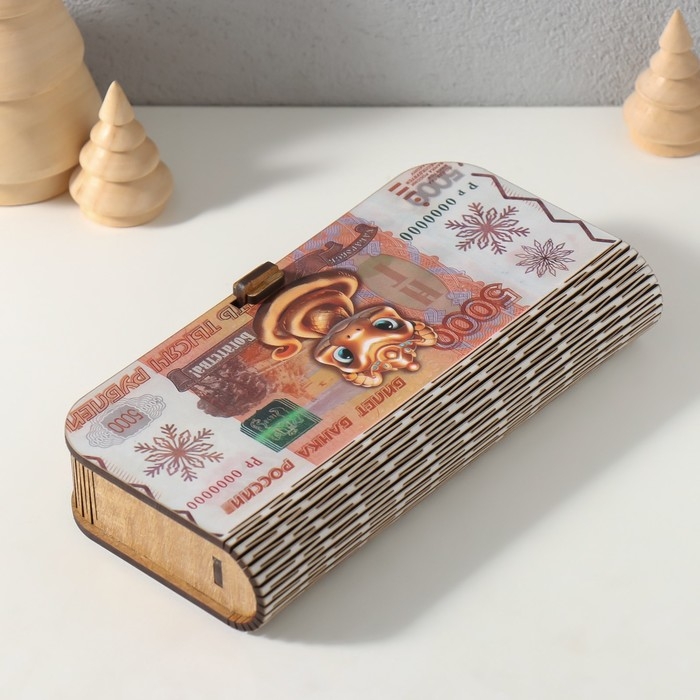 Новогодняя шкатулка  Новогодняя шкатулка "Пять тысяч" 17х8,5х3,5 см