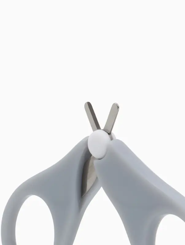 Детские маникюрные ножницы, с защитным колпачком, ВИД 1, цвет серый