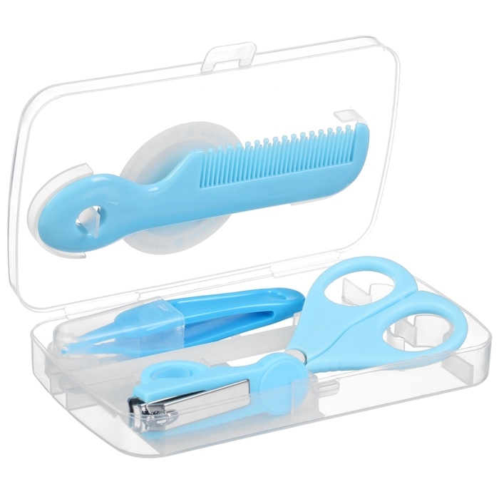 Набор по уходу за ребенком, 5 предметов (расческа, пинцет, ножницы, книпсер, пилка), цвет голубой Набор по уходу за ребенком, 5 предметов (расческа, пинцет, ножницы, книпсер, пилка), цвет голубой