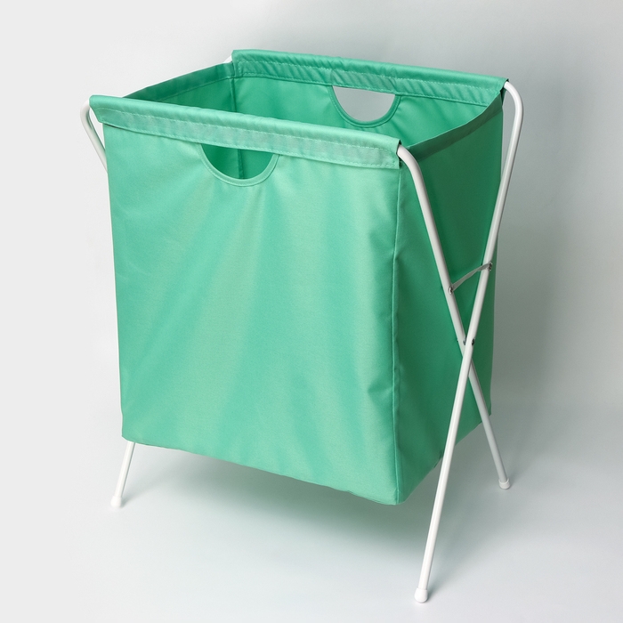 Корзина - мешок для белья, 53×39×62 см, цвет мятный Корзина - мешок для белья, 53×39×62 см, цвет мятный