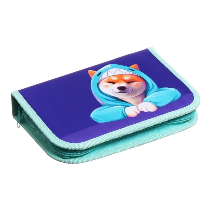 Пенал 1 секция 140 х 210 х 40 мм, откидной карман и косметичка, тканевый, Calligrata TOP Content  Пенал 1 секция 140 х 210 х 40 мм, откидной карман и косметичка, тканевый, Calligrata TOP Content "Сиба"