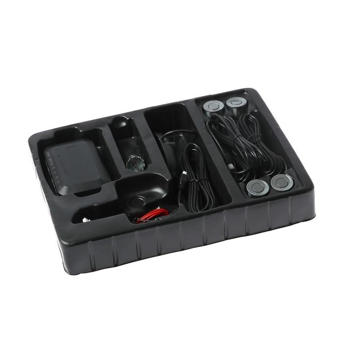 Парковочная система, 4 датчика, LED-экран, 12 В, датчик серый Парковочная система, 4 датчика, LED-экран, 12 В, датчик серый