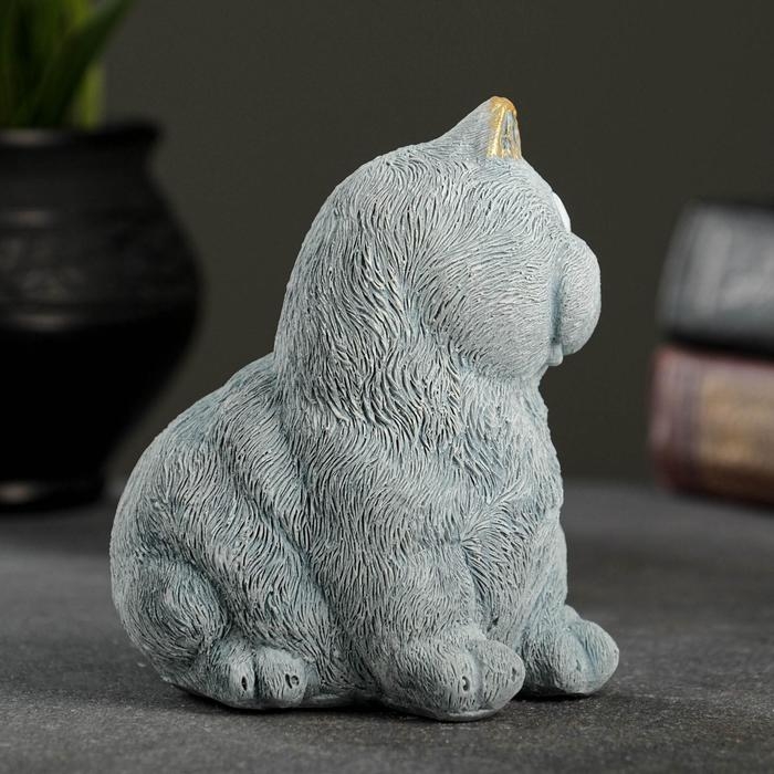 Фигура  Фигура "Кот сидит" серо-голубой, 10х9х11см