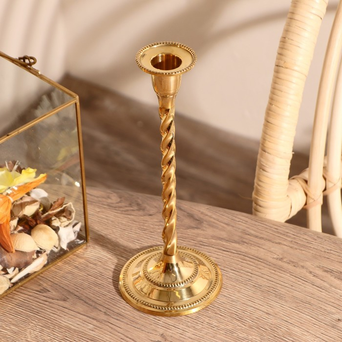 Подсвечник на 1 свечу Подсвечник на 1 свечу "Волли" латунь 22,5х9х9 см