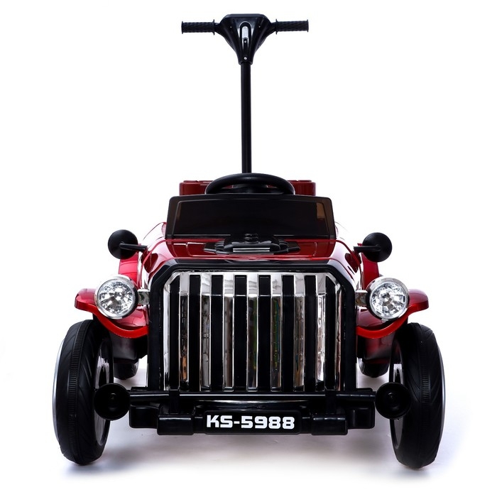 Электромобиль «Ретро», с подставкой для родителя, цвет красный глянец Электромобиль «Ретро», с подставкой для родителя, цвет красный глянец