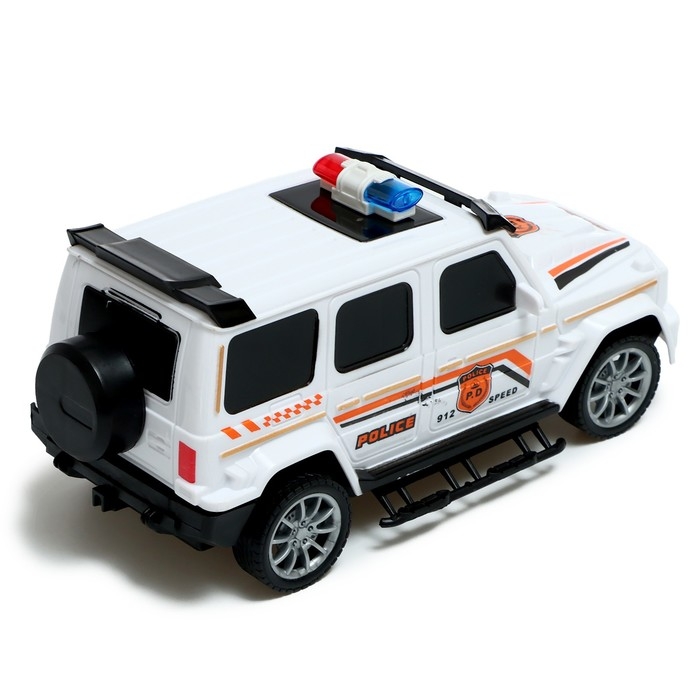 Джип радиоуправляемый «Полиция», работает от батареек, цвет белый Джип радиоуправляемый «Полиция», работает от батареек, цвет белый