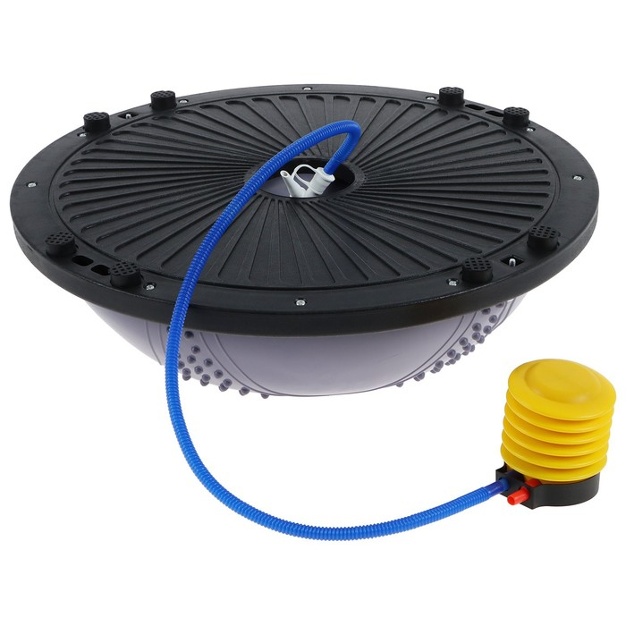 Полусфера BOSU гимнастическая ONLYTOP, массажная, с насосом, 58х25 см, цвет серый Полусфера BOSU гимнастическая ONLYTOP, массажная, с насосом, 58х25 см, цвет серый