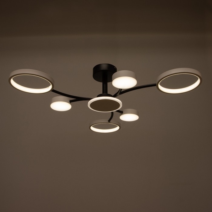 Люстра с ПДУ 2299/7WT LED 136Вт 3000-6000К белый 77х77х18 см BayerLux