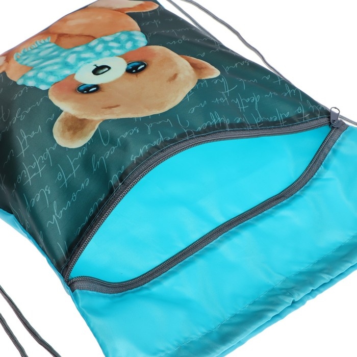 Мешок для обуви с карманом 420 х 340 мм, Calligrata МСО-7С, (мягкий полиэстер, плотность 210D),  Мешок для обуви с карманом 420 х 340 мм, Calligrata МСО-7С, (мягкий полиэстер, плотность 210D), "Мишка"