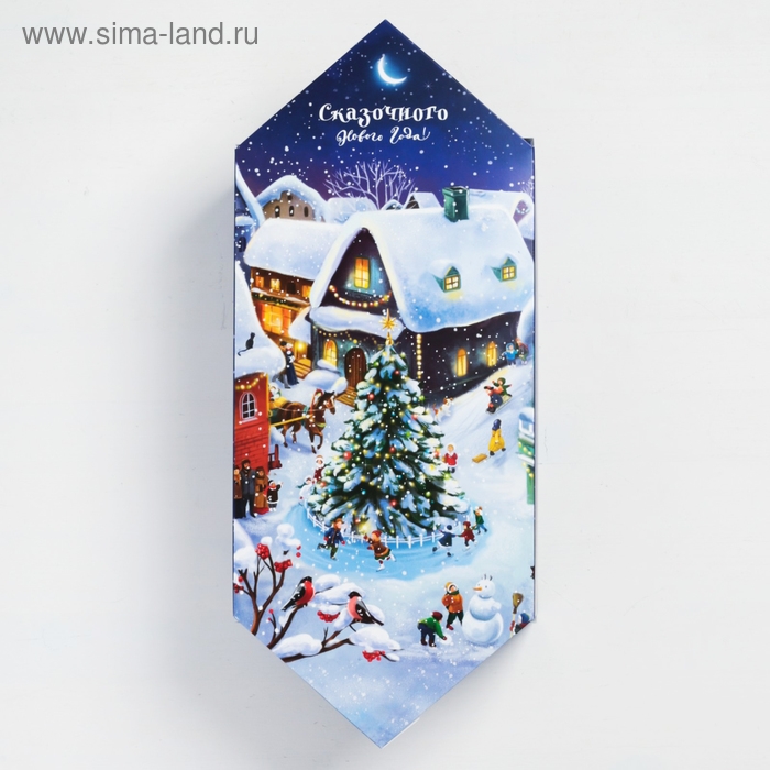 Коробка - конфета подарочная новогодняя складная «Новогодняя деревушка», 18 х 28 х 10 см, Новый год Коробка - конфета подарочная новогодняя складная «Новогодняя деревушка», 18 х 28 х 10 см, Новый год