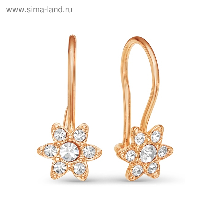 Серьги детские «Соцветие», розовое золочение, цвет белый Серьги детские «Соцветие», розовое золочение, цвет белый